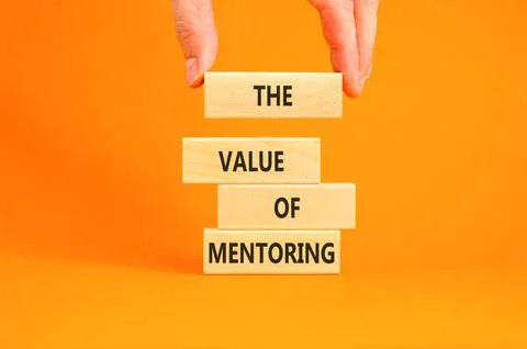The value of mentoring words symbol. Concept words The value of mentoring o.. Stock Photos