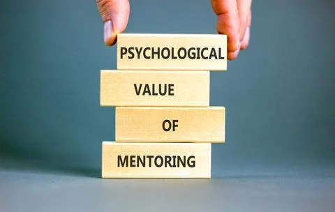 Value of mentoring words symbol. Concept words Psychological value of mento.. Stock Photos