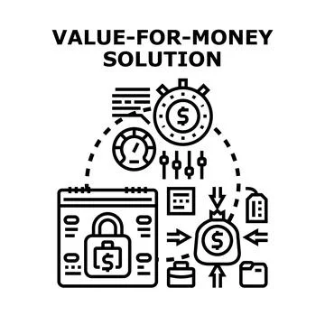 Value for money solution optimization business concept 스톡 일러스트