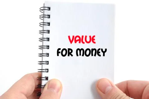 Value for money text concept Stock Photos