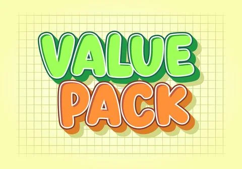 Value pack sale text on yellow background Stock Illustration