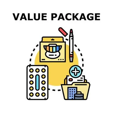 Value package concept including creative tools and service bundle Stock Illustration