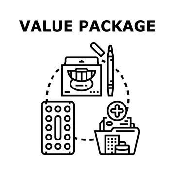 Value package concept including creative tools and service bundle Stock Illustration