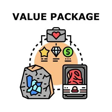 Value package offering premium quality and comprehensive benefits Stock Illustration