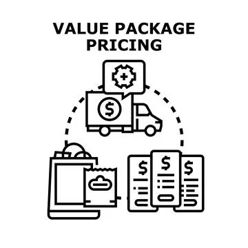 Value package pricing delivery and shopping concept Stock Illustration