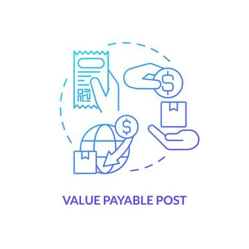 Value payable post blue gradient concept icon Stock Illustration