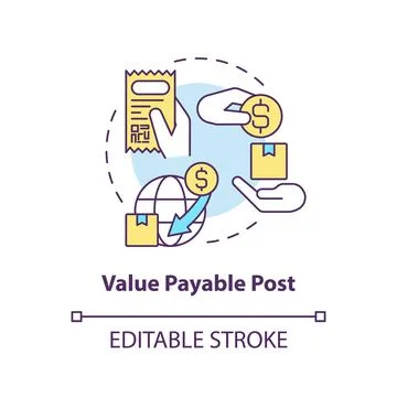 Value payable post concept icon 스톡 일러스트
