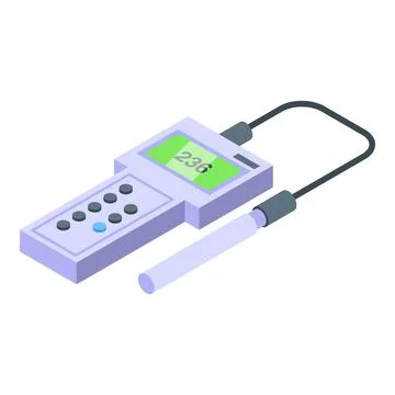 Value ph meter icon isometric vector. Water soil Stock Illustration