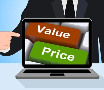 Value price computer mean product quality and pricing Stock Illustration