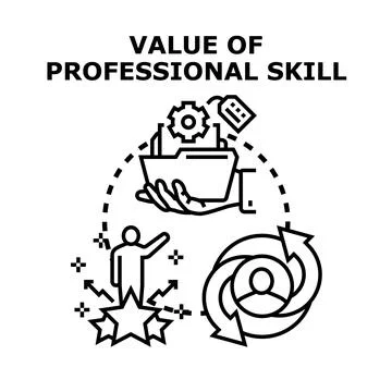 Value of professional skill concept illustration Stock Illustration