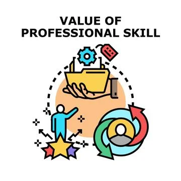 Value of professional skill concept illustration Stock Illustration