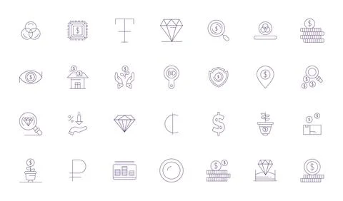 Value Professional Vector Set with 28 Thin Line Pixel Aligned Retina Ready .. Stock Illustration