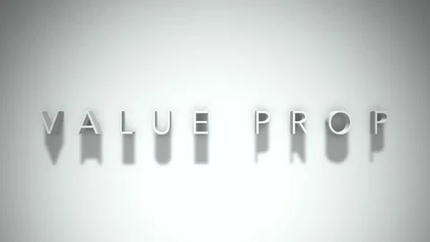 Value prop 3D title animation with shadows on a white background Stock Footage 297457076