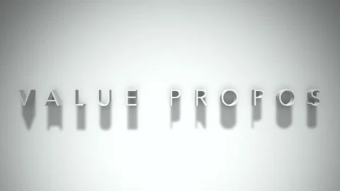 Value propos 3D title animation white text on a white background Stock Footage 299824070