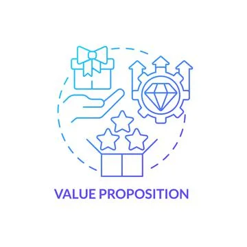 Value proposition blue gradient concept icon Stock Illustration