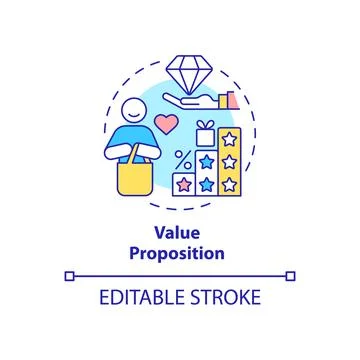 Value proposition concept icon 스톡 일러스트