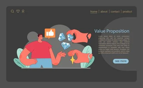 Value Proposition design. Illustrates the articulation of product benefits and 스톡 일러스트