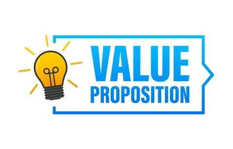 Value Proposition label, icon. Customer concept. Vector stock illustration. 스톡 일러스트