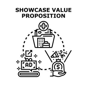 Value proposition showcasing attracting customers for profit Stock Illustration