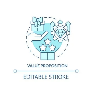 Value proposition turquoise concept icon Stock Illustration
