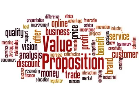 Value Proposition word cloud concept 3 Stock Photos