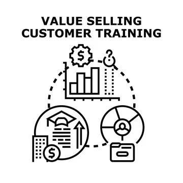 Value selling customer training concept vector illustration Stock Illustration