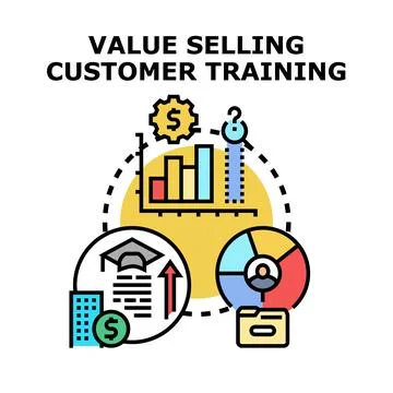 Value selling customer training concept vector illustration Stock Illustration