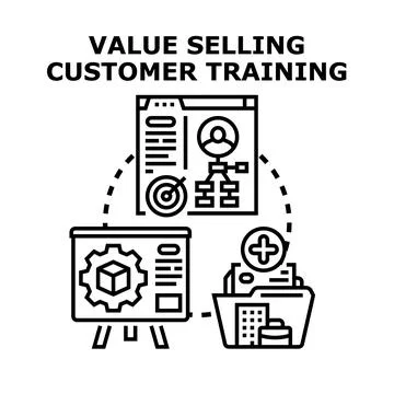 Value selling customer training concept developing strategy 库存插图