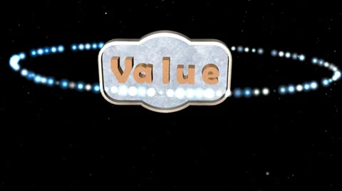 "Value" Sign with Particle Effect Video stock 33336671