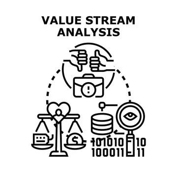 Value stream analysis business planning concept vector イラスト素材