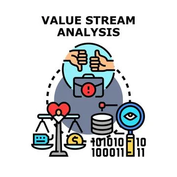 Value stream analysis business planning concept vector Stock Illustration