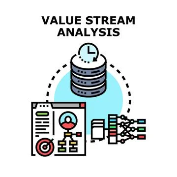 Value stream analysis process optimizing business operations Stockillustratie