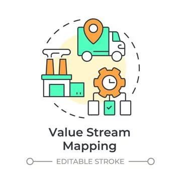 Value stream mapping multi color concept icon Stock Illustration