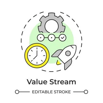Value stream multi color concept icon Stock Illustration