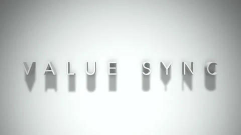 Value sync 3D title animation with shadows on a white background Video stock 297517648