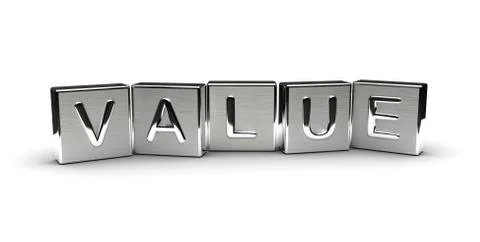 Value Text on Metal Block Stock Illustration