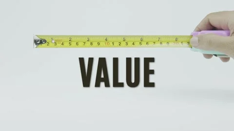 Value text or word and tape measure on a white background Stock Footage 302123588