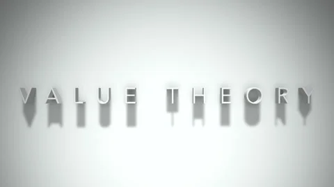 Value theory 3D title animation with shadows on a white background Stock Footage 298000895