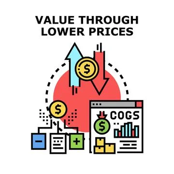 Value through lower prices concept illustration Stock Illustration