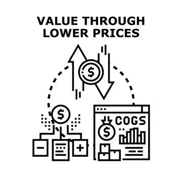 Value through lower prices concept illustration Stock Illustration
