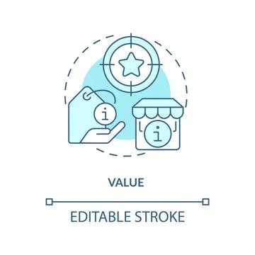 Value turquoise concept icon Illustrazione stock