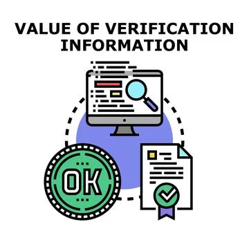 Value of verification information concept vector illustration Stock Illustration