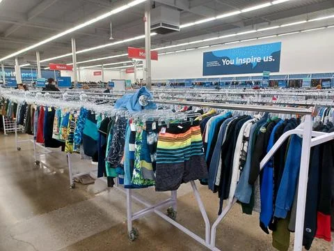 Value Village second hand store clothes department Stock Photos