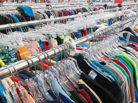 Value Village second hand store clothes department Stock Photos