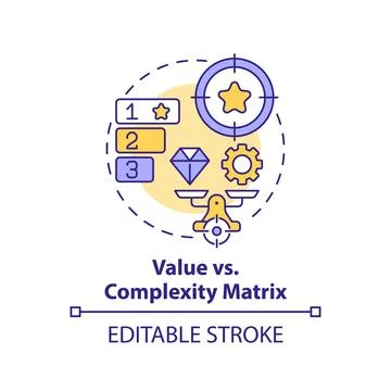 Value vs complexity multi color concept icon Illustrazione stock