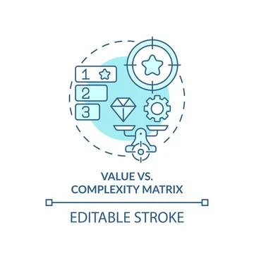 Value vs complexity soft blue concept icon Illustrazione stock