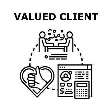 Valued client concept with customer satisfaction and loyalty Stock Illustration