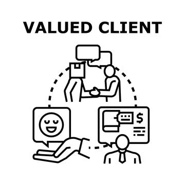 Valued client relationship and customer satisfaction concept Ilustración de archivo