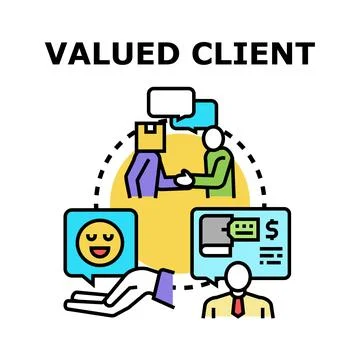 Valued client relationship and customer satisfaction concept Ilustración de archivo