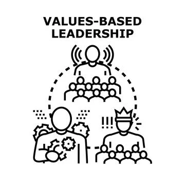 Values based leadership business strategy and principles Stock Illustration